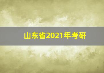 山东省2021年考研