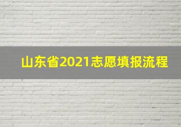 山东省2021志愿填报流程