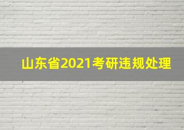 山东省2021考研违规处理