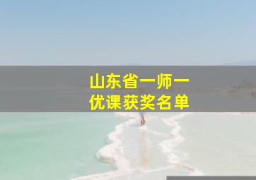 山东省一师一优课获奖名单