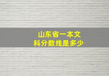 山东省一本文科分数线是多少