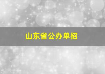 山东省公办单招