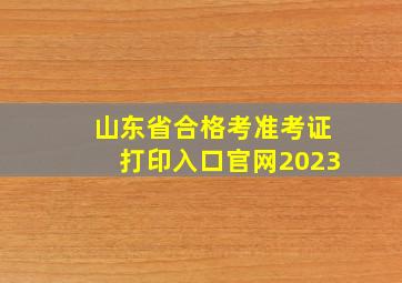 山东省合格考准考证打印入口官网2023