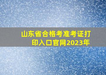 山东省合格考准考证打印入口官网2023年