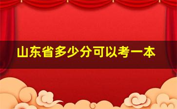 山东省多少分可以考一本