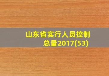 山东省实行人员控制总量2017(53)