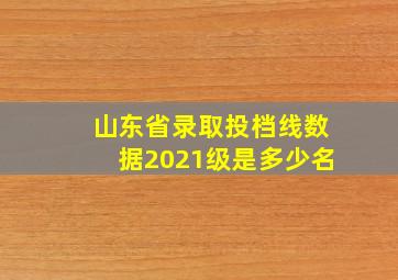 山东省录取投档线数据2021级是多少名