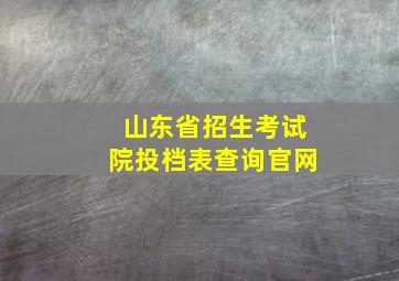 山东省招生考试院投档表查询官网