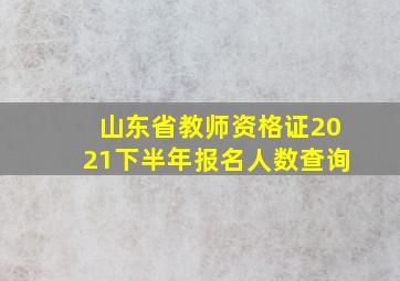 山东省教师资格证2021下半年报名人数查询