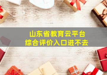 山东省教育云平台综合评价入口进不去