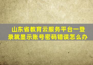 山东省教育云服务平台一登录就显示账号密码错误怎么办