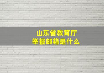 山东省教育厅举报邮箱是什么