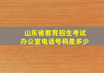 山东省教育招生考试办公室电话号码是多少