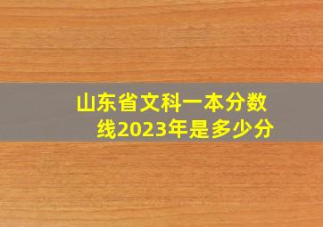 山东省文科一本分数线2023年是多少分