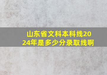 山东省文科本科线2024年是多少分录取线啊