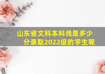 山东省文科本科线是多少分录取2022级的学生呢