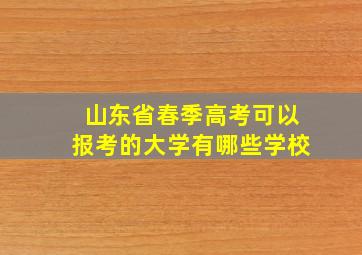 山东省春季高考可以报考的大学有哪些学校