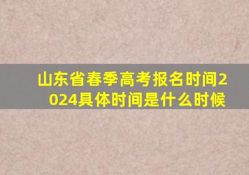 山东省春季高考报名时间2024具体时间是什么时候