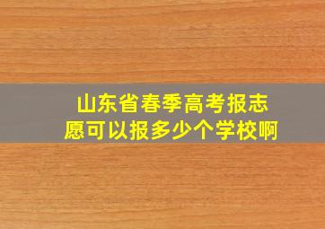 山东省春季高考报志愿可以报多少个学校啊