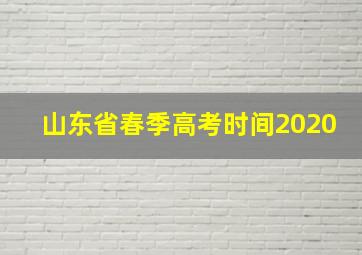 山东省春季高考时间2020