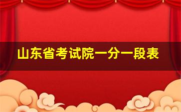 山东省考试院一分一段表