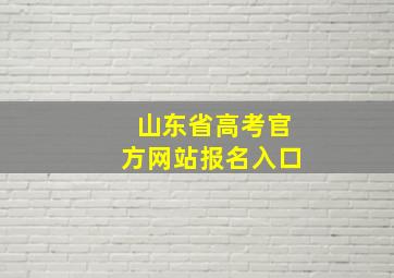 山东省高考官方网站报名入口