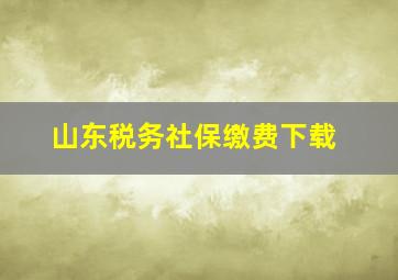 山东税务社保缴费下载