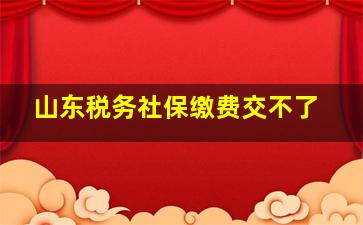 山东税务社保缴费交不了