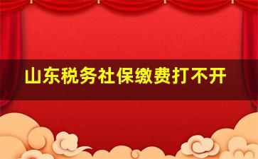 山东税务社保缴费打不开