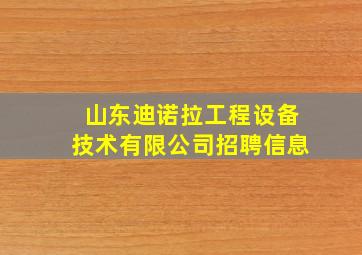 山东迪诺拉工程设备技术有限公司招聘信息