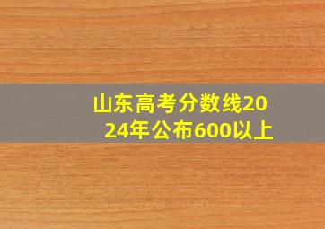 山东高考分数线2024年公布600以上