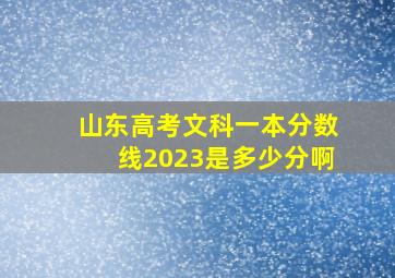 山东高考文科一本分数线2023是多少分啊