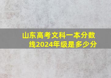 山东高考文科一本分数线2024年级是多少分