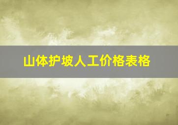 山体护坡人工价格表格