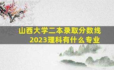 山西大学二本录取分数线2023理科有什么专业