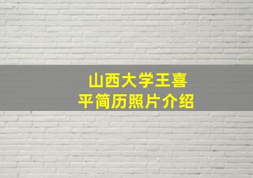 山西大学王喜平简历照片介绍