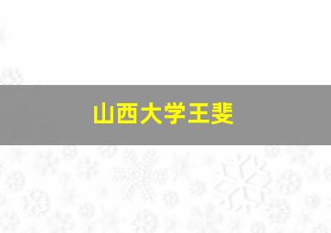 山西大学王斐