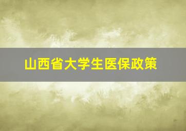 山西省大学生医保政策