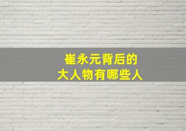 崔永元背后的大人物有哪些人