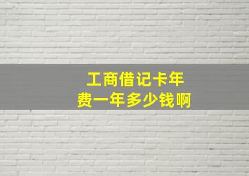 工商借记卡年费一年多少钱啊