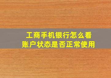 工商手机银行怎么看账户状态是否正常使用