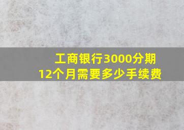 工商银行3000分期12个月需要多少手续费