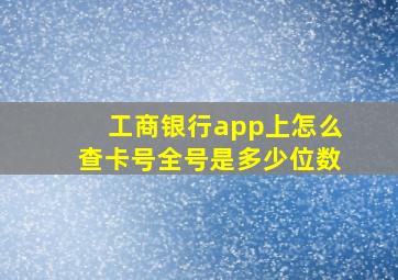 工商银行app上怎么查卡号全号是多少位数