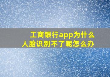 工商银行app为什么人脸识别不了呢怎么办