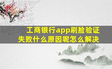 工商银行app刷脸验证失败什么原因呢怎么解决