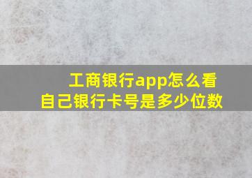 工商银行app怎么看自己银行卡号是多少位数