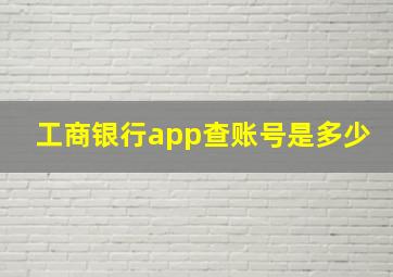 工商银行app查账号是多少