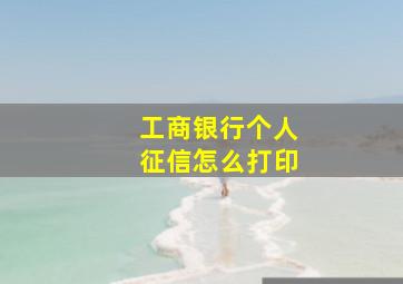 工商银行个人征信怎么打印