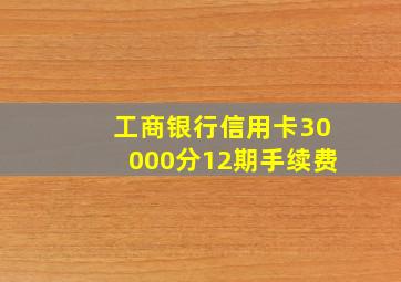 工商银行信用卡30000分12期手续费