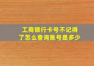 工商银行卡号不记得了怎么查询账号是多少